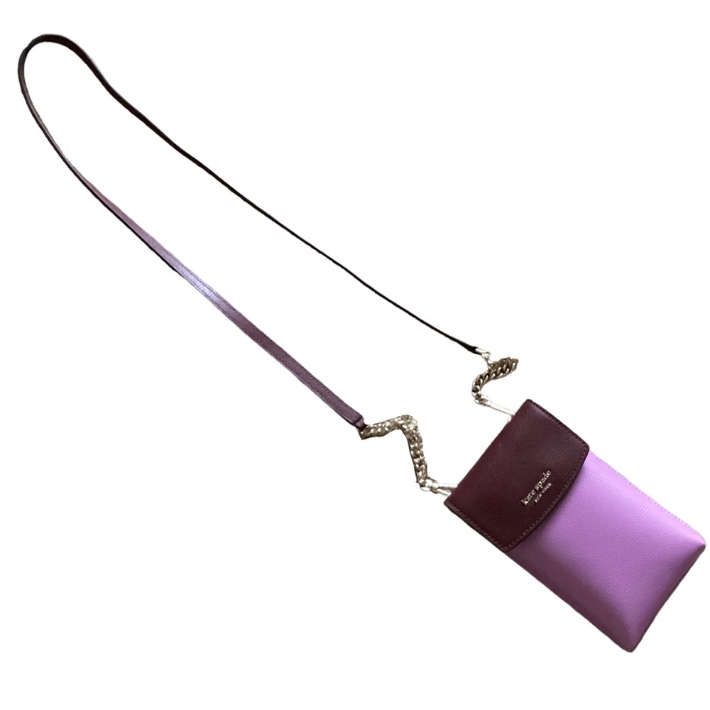 Kate Spade Spencer North South Phone Crossbody Case Lavender Purple two tone